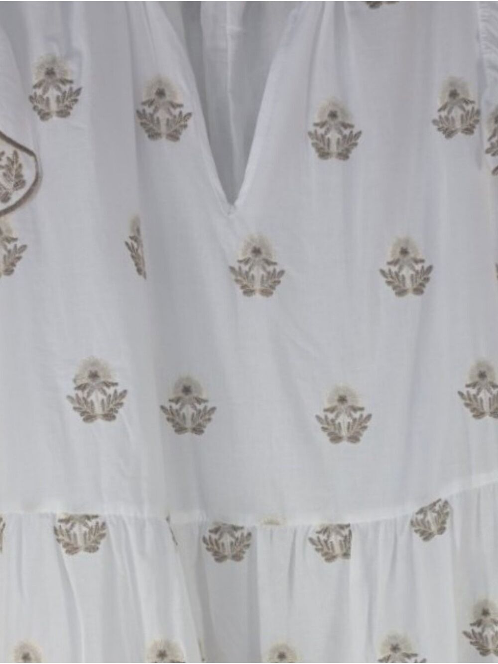 Torrid Belle Isle Embroidered Cotton Tiered Mini Dress 2X NWT Coastal - Picture 7 of 10